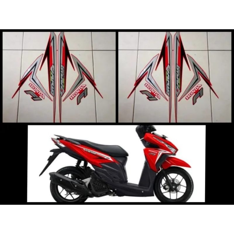 Striping Stiker motor Honda Vario 125 Led Th 2016 Warna Merah
