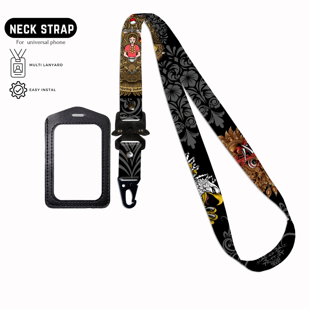 

Billwaz Lanyard Id Card Custom Nama Printing 2cm Etnik Nusantara Series Garuda V1