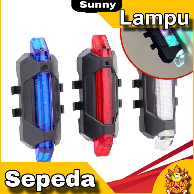 Kejar Surprise Lampu Belakang Sepeda Rainbow  Lampu Sepeda Cas