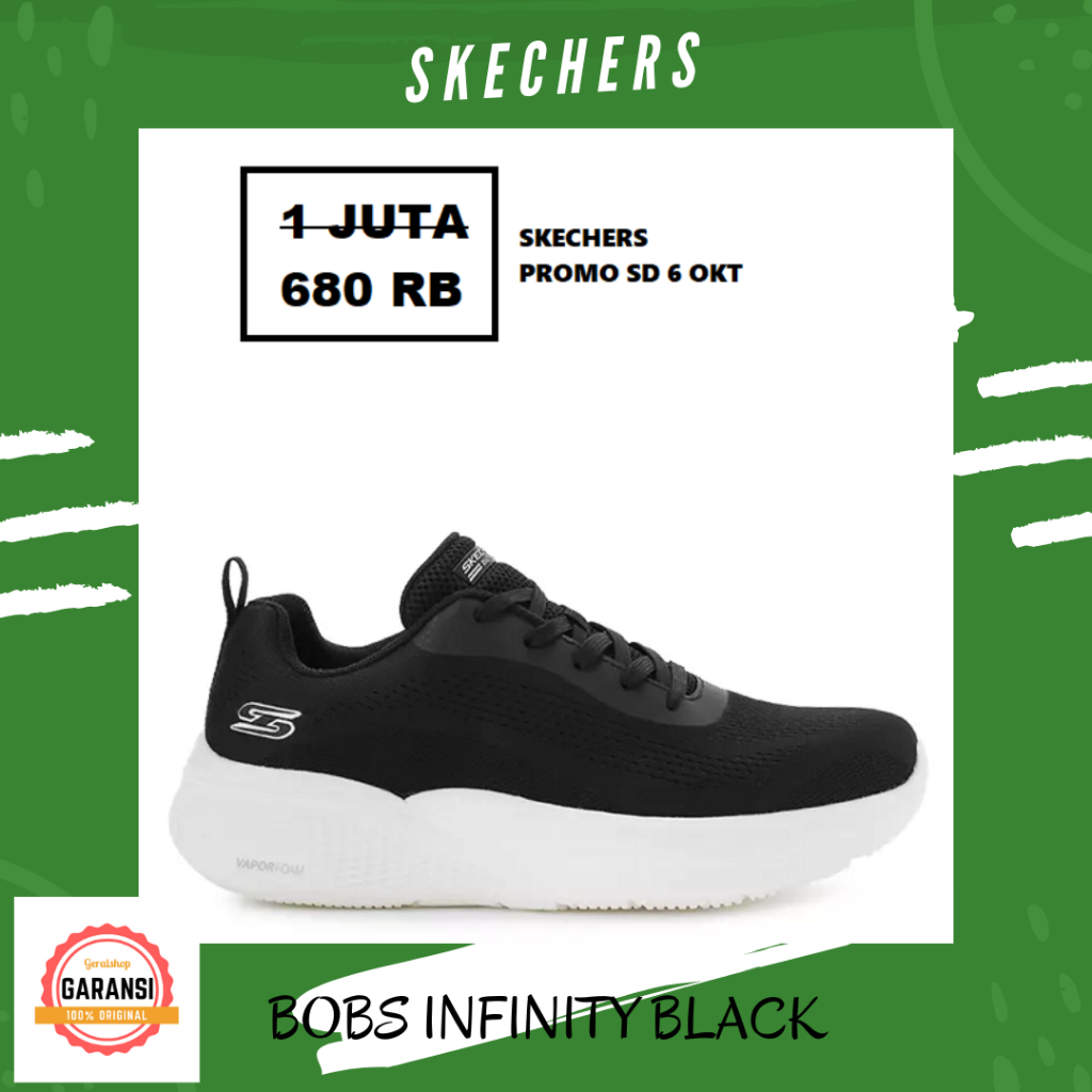 Sepatu skechers pria 100% original BOBS INFINITY