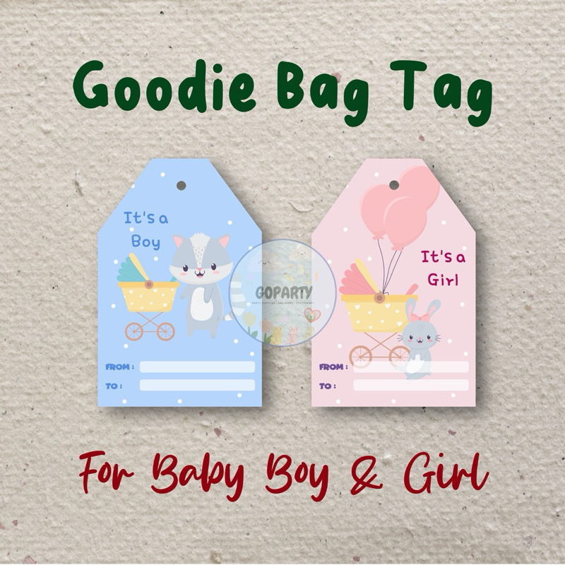 

BABY BOY GIRL GOODIE BAG HANG TAG GANTUNGAN BINGKISAN HAMPERS BIRTHDAY ULANG TAHUN HIASAN DEKORASI BAYI