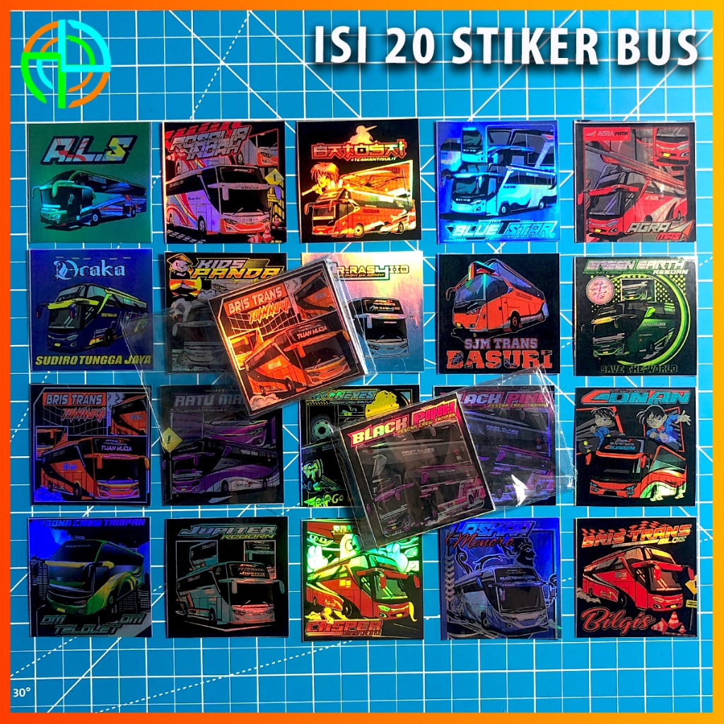 

20 PCS STICKER PACK STIKER BUS MANIA KOTAK - HOLOGRAM STIKER BIS STIKER AESTHETIC LAPTOP KOPER , HP, HELM
