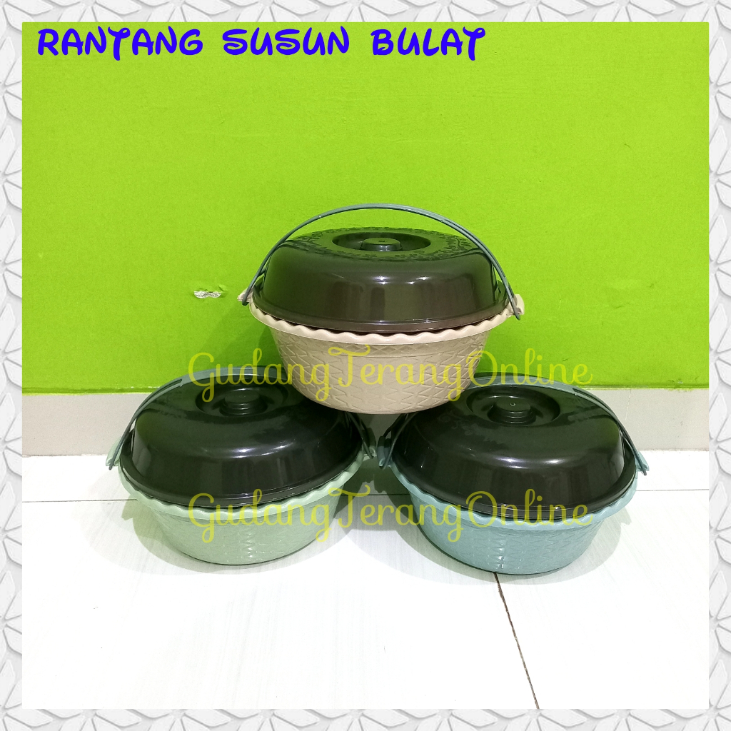 1PCS Rantang susun bulat rantang hajatan besar rantang plastik rantang piknik souvenir berkatan sela