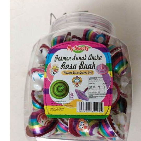 

MY SWEETY PERMEN LUNAK GANGSING TOPLES ISI 50 PCS 500 GRAM