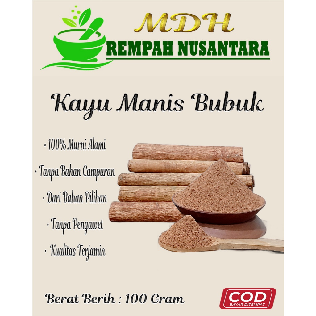 

KAYU MANIS BUBUK 100 GRAM - MURNI 100% DARI BAHAN PILIHAN