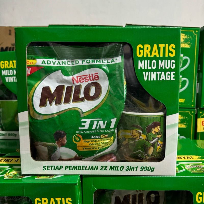 

Milo 3in1 Dan Active Go 2 x 990gr Free MUG gelas