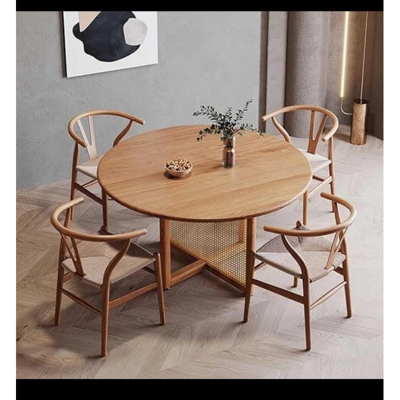 Meja Makan Bundar Minimalis-Meja Makan Bundar Set Minimalis