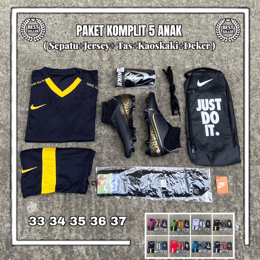 Borong Meriah Paket Komplit 5 Sepatu Bola Anak SD SMP Pakai Boots