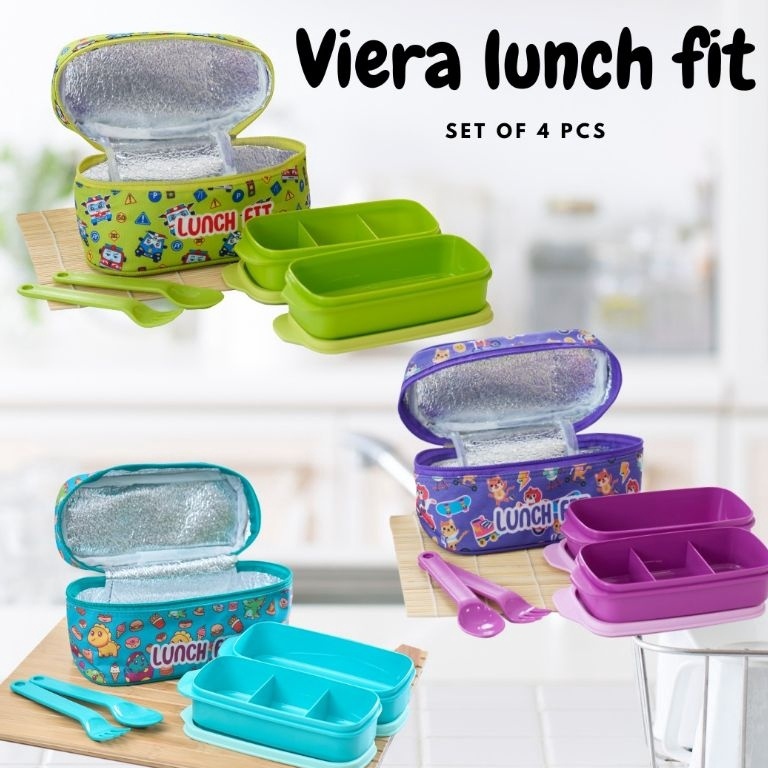 Grosir Terbatas Tas bekal kotak makan anak Premium aluminium foil  Lunch Fit set anak Viera