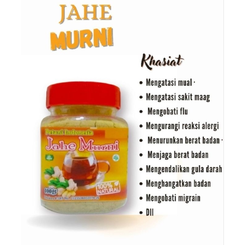 

jahe murni pedas 100gr kualitas premium hangatkan tubuh jaga kesehatan bantu redakan flu dll