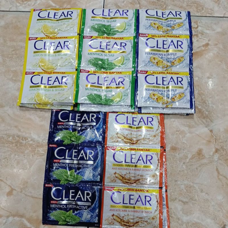 SHAMPOO CLEAR WOMEN DAN MEN SACHET 9ML X 12 PCS