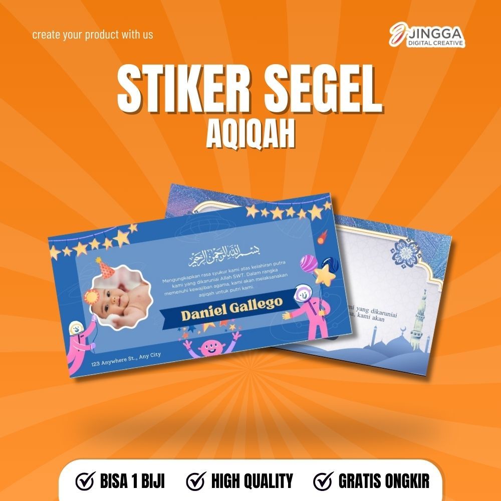 

[ISI 35 PCS] Stiker Aqiqah | Stiker Hampers Aqiqah | Stiker Aqiqah Ukuran 4 x 8 CM