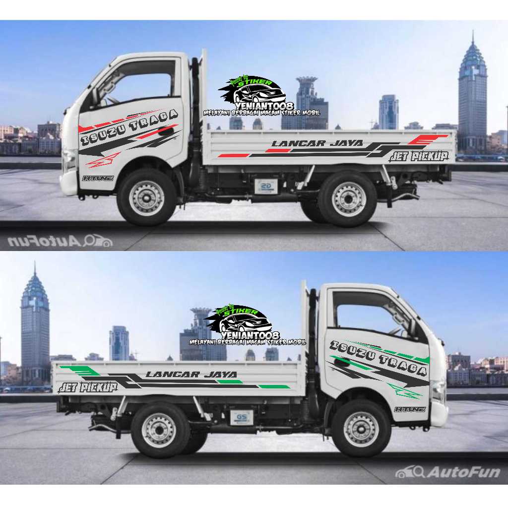 STRIPING STICKER MOBIL PICKUP TRAGA STICKER STIKER MOBIL ISUZU TRAGA TERLARIS