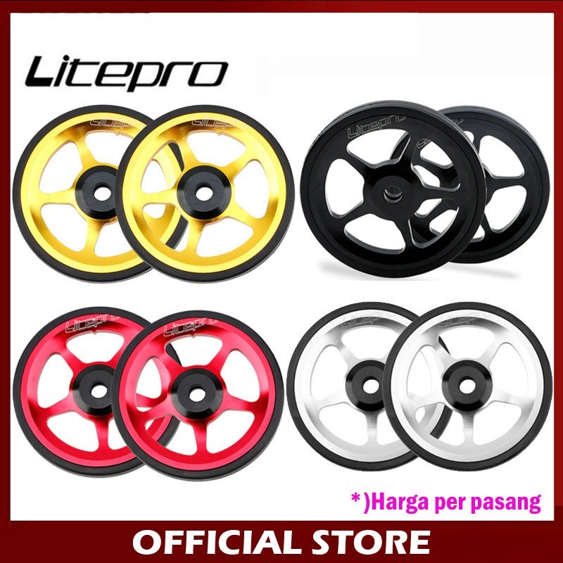 Litepro 2 Pcs Easy Wheel Seli Sepeda Lipat Trifold Pikes 3Sixty