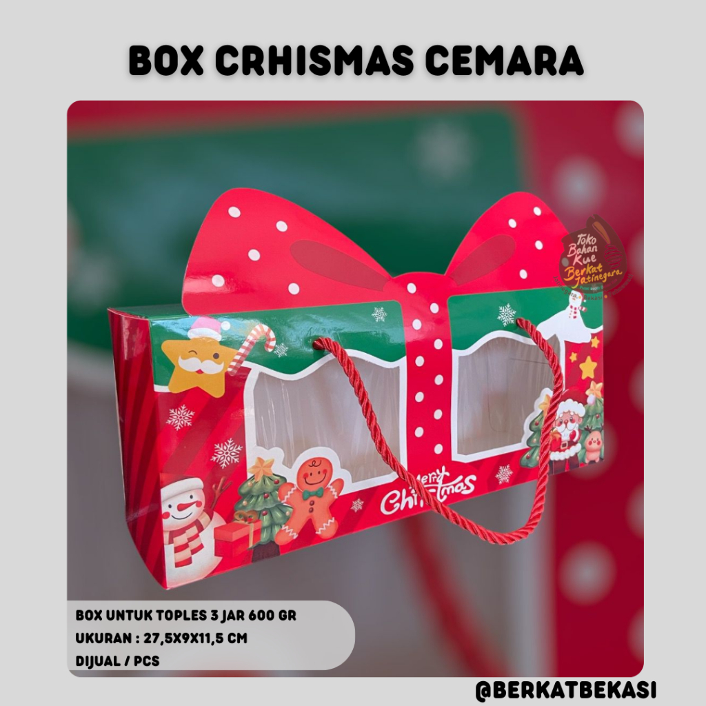 

BOX / DUS CHRISTMAS CEMARA / DUS NATAL ISI 3 JAR 600 GRAM