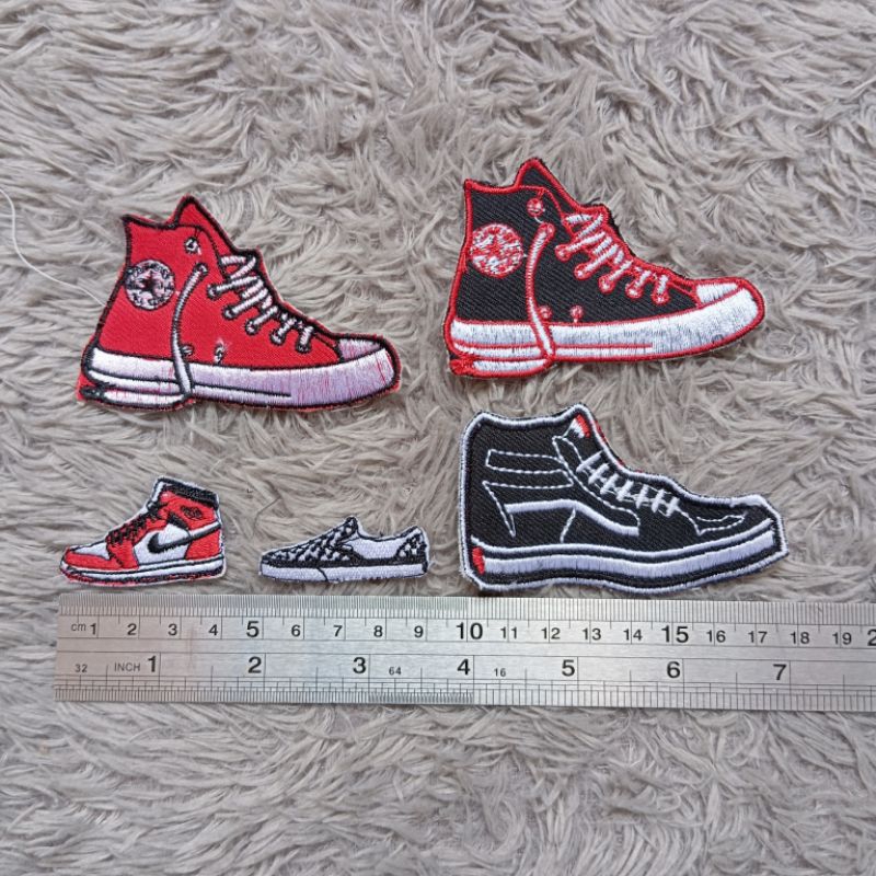 Patch Bordir Sepatu, sepatu jorda, sepatu convers, emblem bordir sepatu