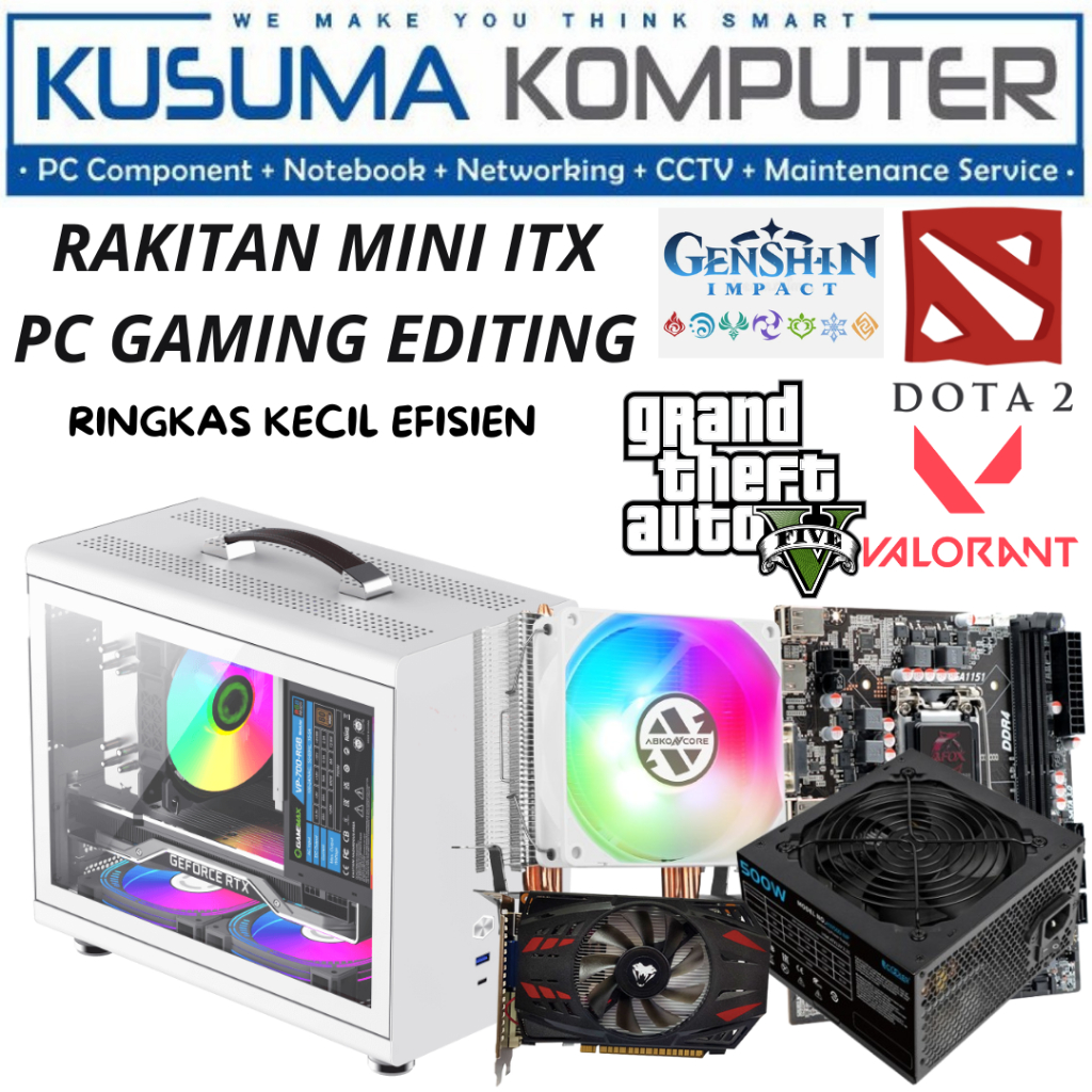 PC Gaming Mini ITX PC Kecil intel Core i5 6500 GTX 750 TI 4GB