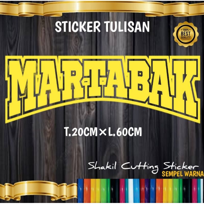 

Sticker Cutting TULISAN MARTABAK,Untuk nama jualan di grobak & etalaseu