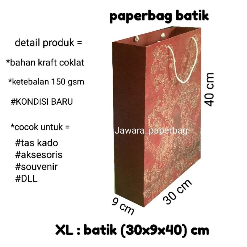 

Grosir paperbag batik merah XL