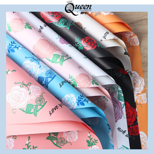 

Kertas Buket Flower Pattern Rose Mawar Cellophane Flower Wrapping Ecer Perlembar 6177