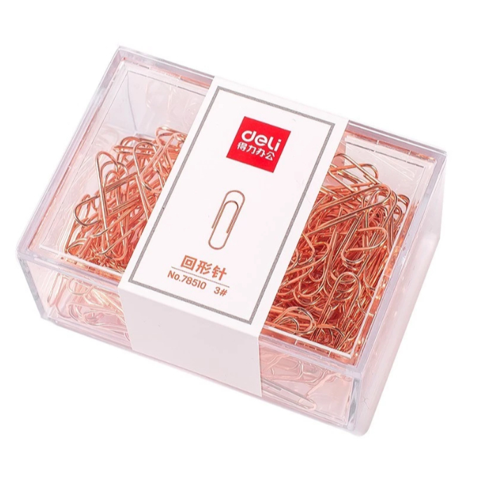 

Deli paper clip binder clip and Push Pin Klip Kertas Penjepit kertas Rose Gold Ukuran 8x29 mm 78510