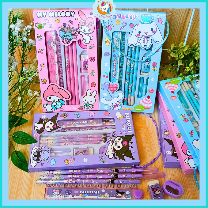 

Set Alat Tulis Anak Motif Sanrio 8 in 1 Stationary Set Perlengkapan Sekolah