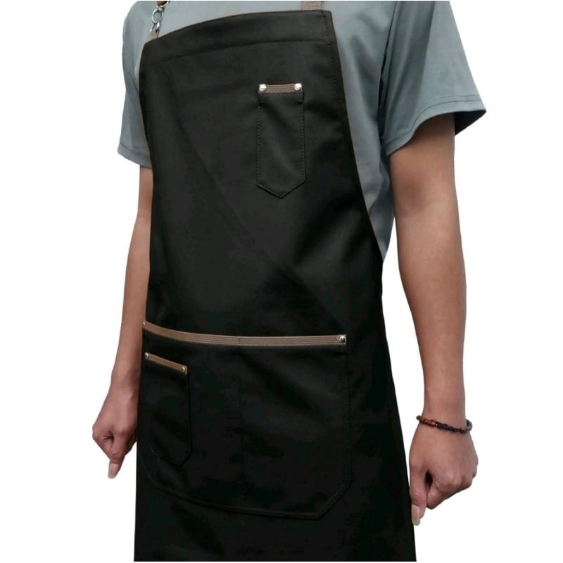 Apron Kulit Celemek Masak Barista Chef-Barber celemek cukur rambut Asli Garut. (coleksi ANN).(cintal