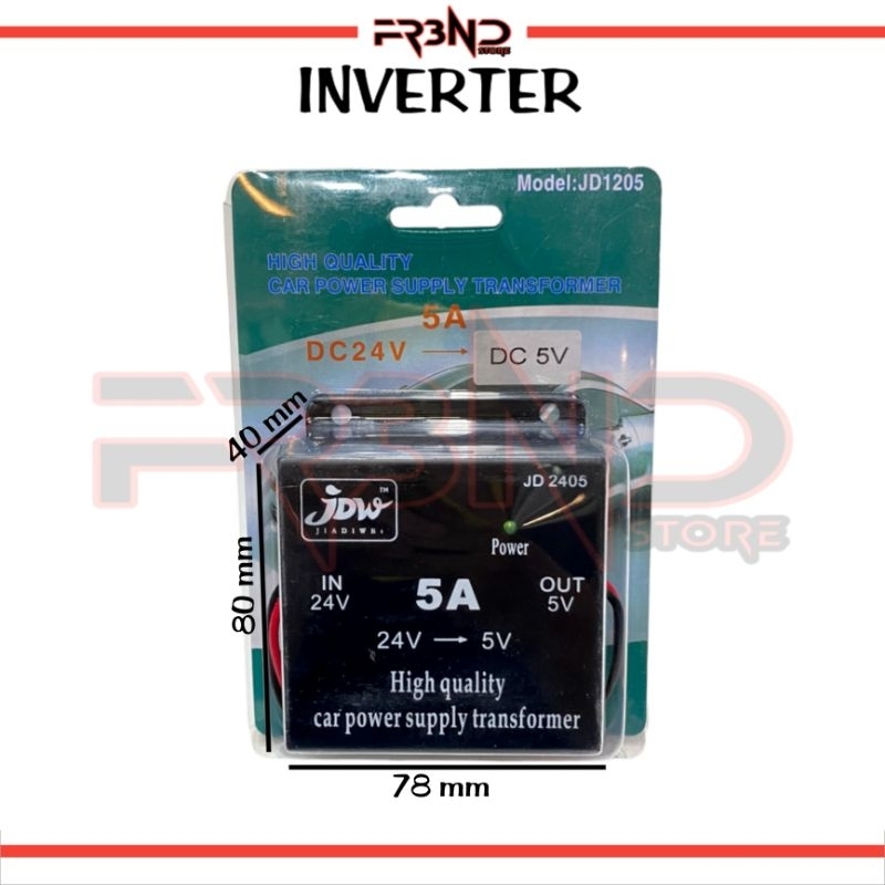 Step Down 5A DC 24V to 5V Car Power Supply Transformer Converter / Step Down 24V to 5V 5A