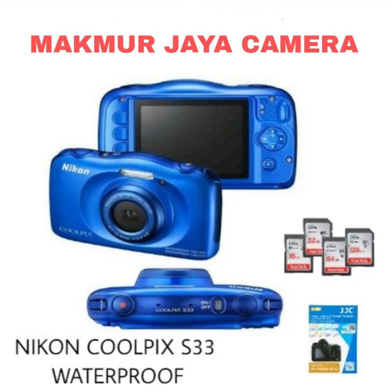 NIKON COOLPIX S33 WATERPROOF CAMERA DIGITAL