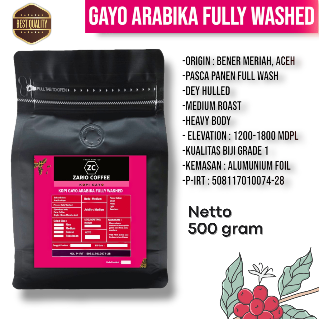 

Kopi Arabika Gayo Fully Washed 500 gram - Origin