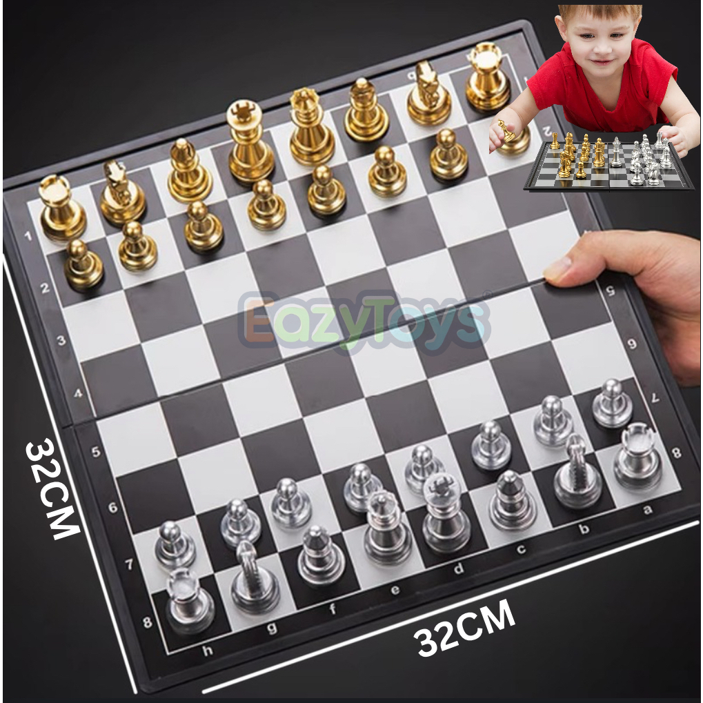 Papan Catur Magnet Lipat Folding Chess Catur Magnet Board Game Ukuran Besar