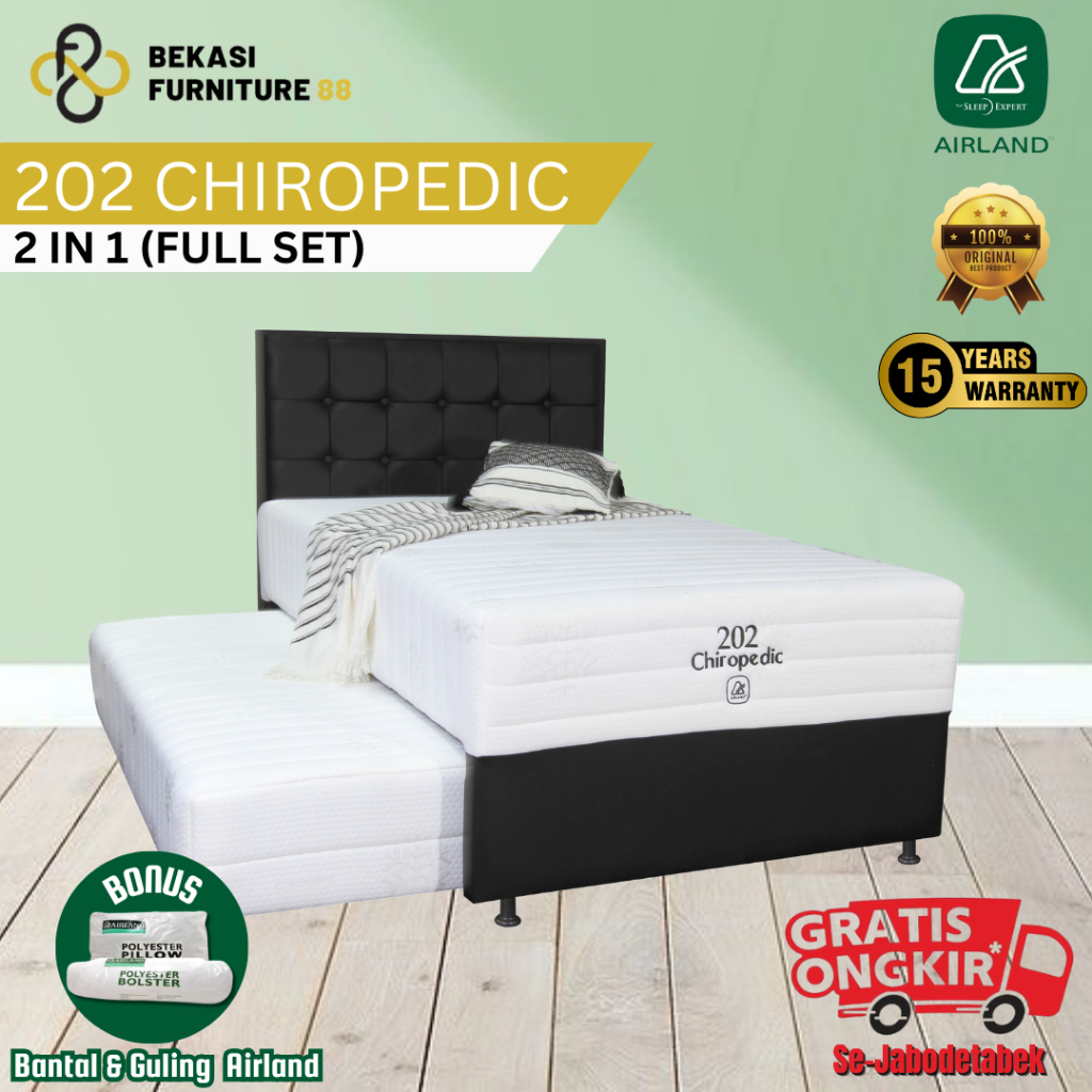 FULL SET Kasur 2IN1 AIRLAND Springbed 202 Chiropedic