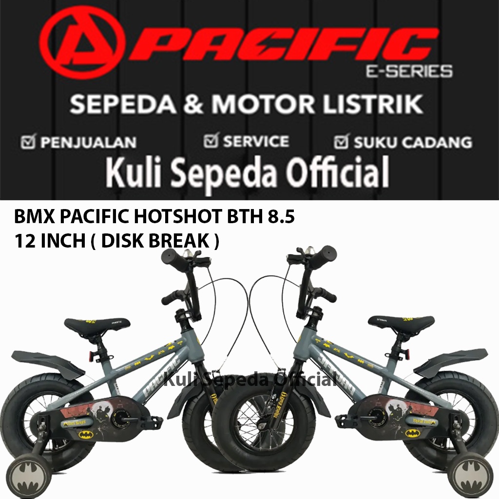 Sepeda Anak 3 Tahun BMX Pacific HOTSHOT BTH 8.5 Batman 12 inch DISK BREAK