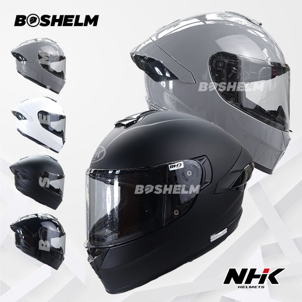 BOSHELM Helm NHK MARK 1 ELITE Solid HITAM DOFF Helm Full Face SNI