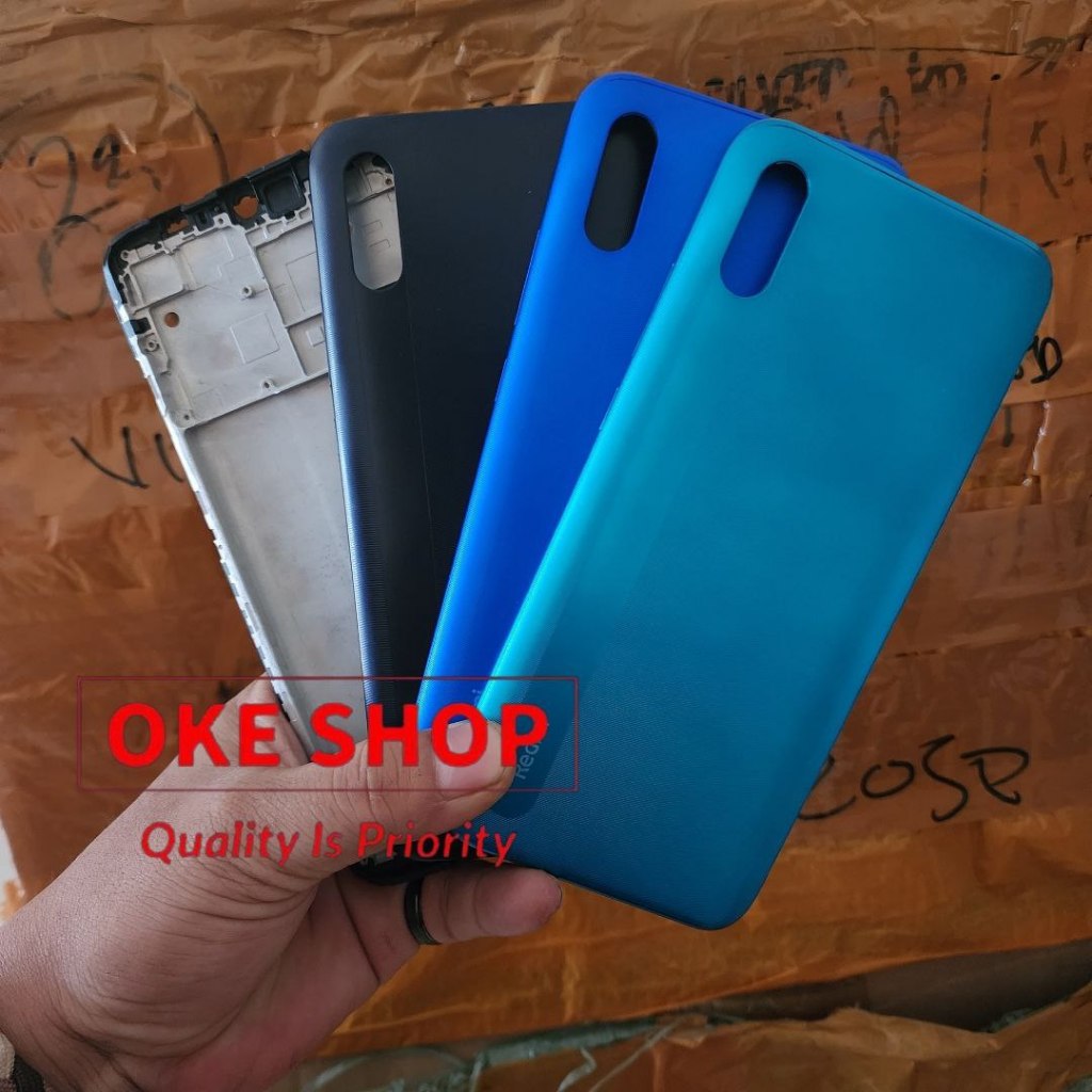 Backdoor Casing Fullset Xiaomi Redmi 9A Bekdor Back Cover Kesing Housing + Frame Lcd Xiomi Redmi 9a