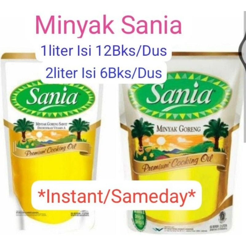 

(Sameday/Instant) 1 Dus Minyak Sania kemasan Refill 1 liter 12bks dan 2 liter 6bks