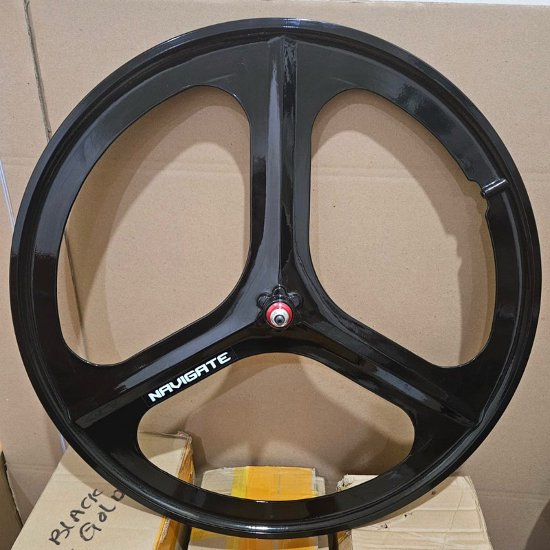 Wheelset Depan NAVIGATE Roadbike Fixie Rimbrake 700c Magnesium Alloy Hitam