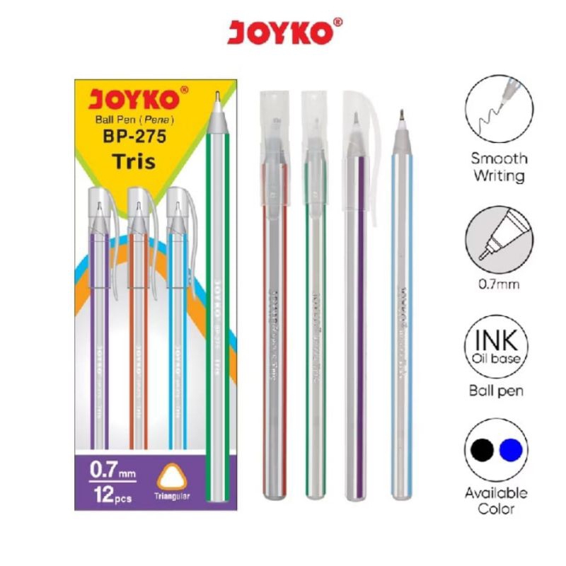 

Pulpen pena Joyko BP-275 Tris 0,7 mm 1pack isi 12pcs