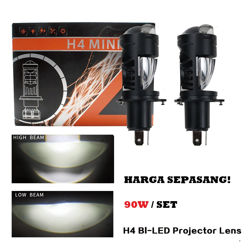 Lampu LED biled H4 P6 Projector bi led projie proyektor mobil motor laser Ze5 zes