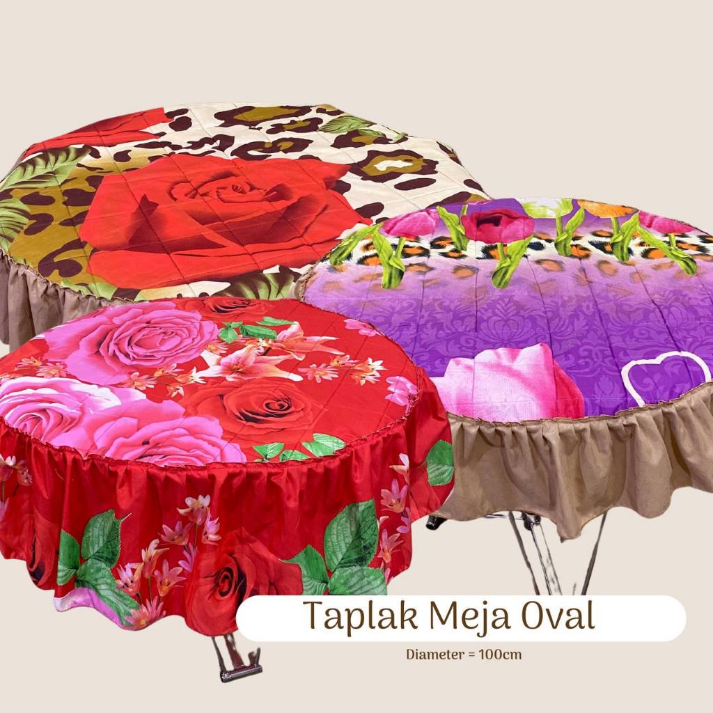 ANEKA BEDSHEET - Taplak Meja Bulat / Taplak Meja Rumbai / Taplak Meja Makan (Model Petak & Bulat)