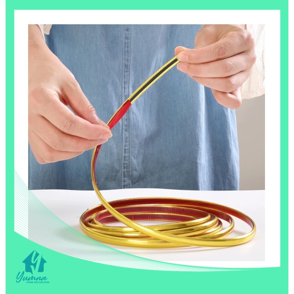 - Wall STICKER PANJANG 1 METER / LIST PLAT STRIP MIRROR / SILVER & GOLD LIST PLAT STRIP HAIRLINE