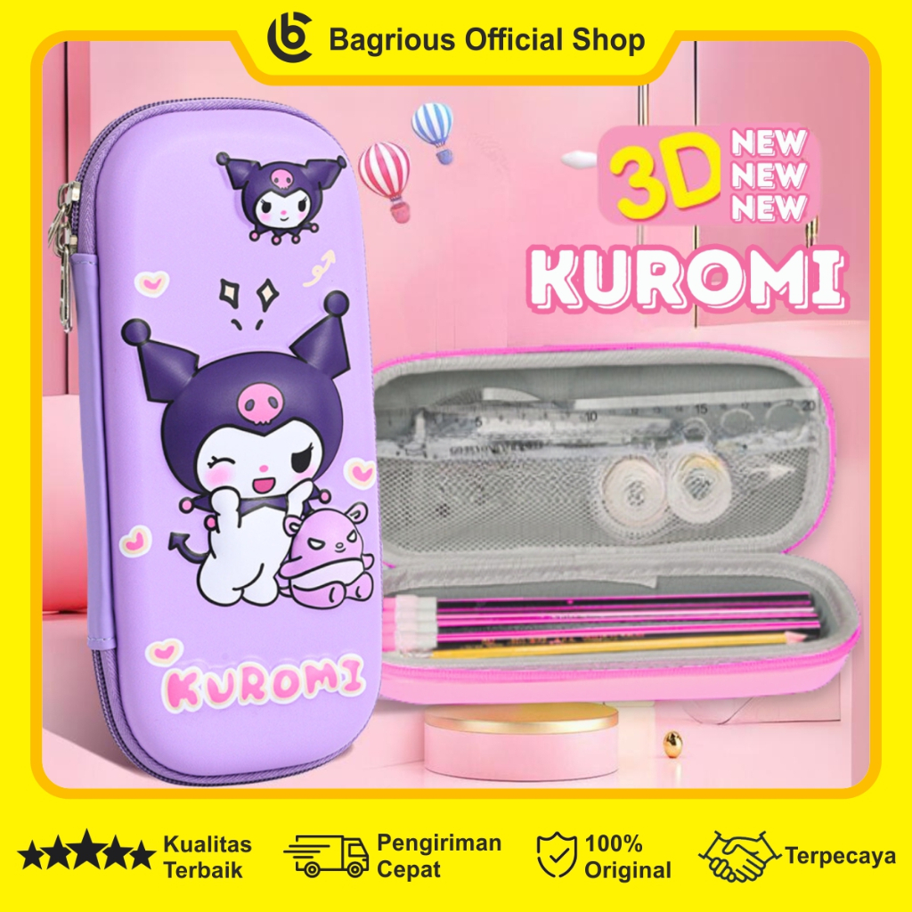 

Kotak Pensil Anak Perempuan Laki laki 3D Timbul Karakter Tempat Pensil Kuromi Aesthetic Import PC