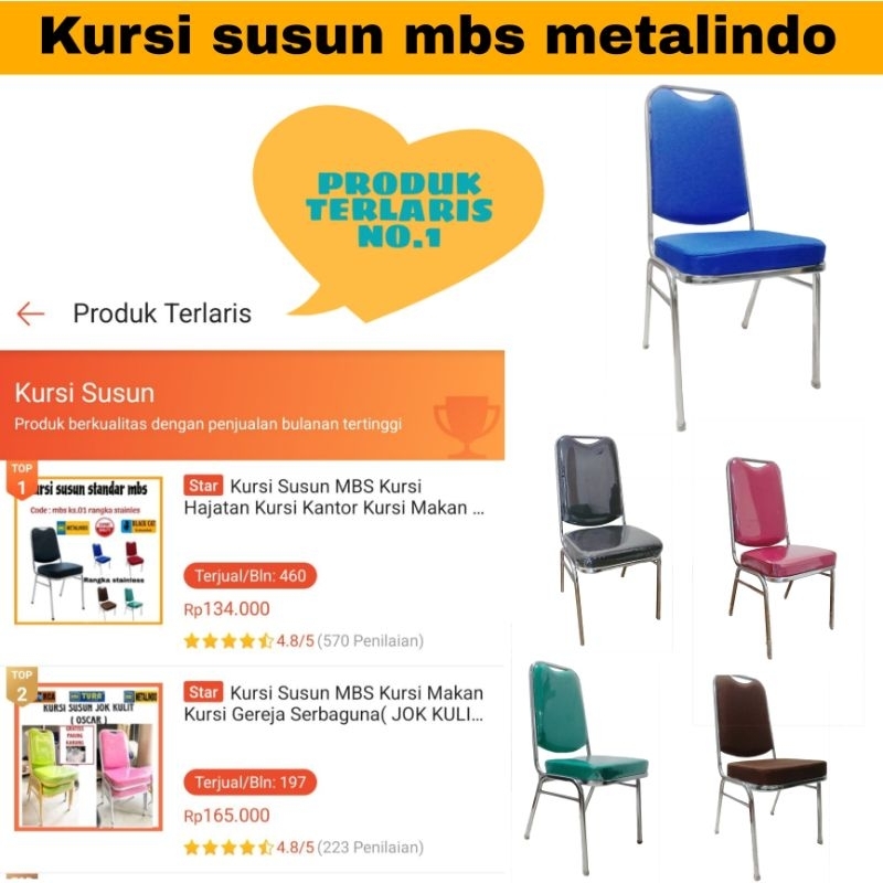 KURSI SUSUN KURSI KONDANGAN KURSI MAKAN KURSI KANTOR KURSI SERBAGUNA -JOK KAIN