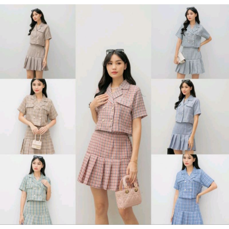 Crop Tennis Tweed Set Top