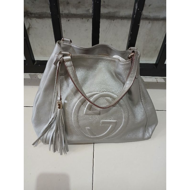 Gucci Soho Tote, Full Kulas, Ada noser dan Balzip Gucci