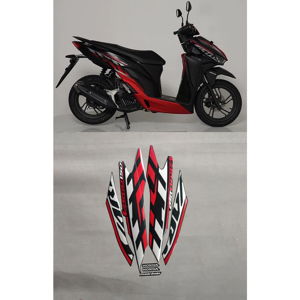 STRIPING STIKER MOTOR VARIO 150 TAHUN 2020 HITAM SATU SET FULL BODY