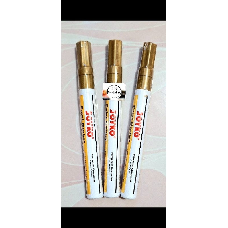 JOYKO Paint Marker Colour Spidol Cat Permanen Warna (Gold), Pulpen Faster Cetek, Spidol Snowman (Bla