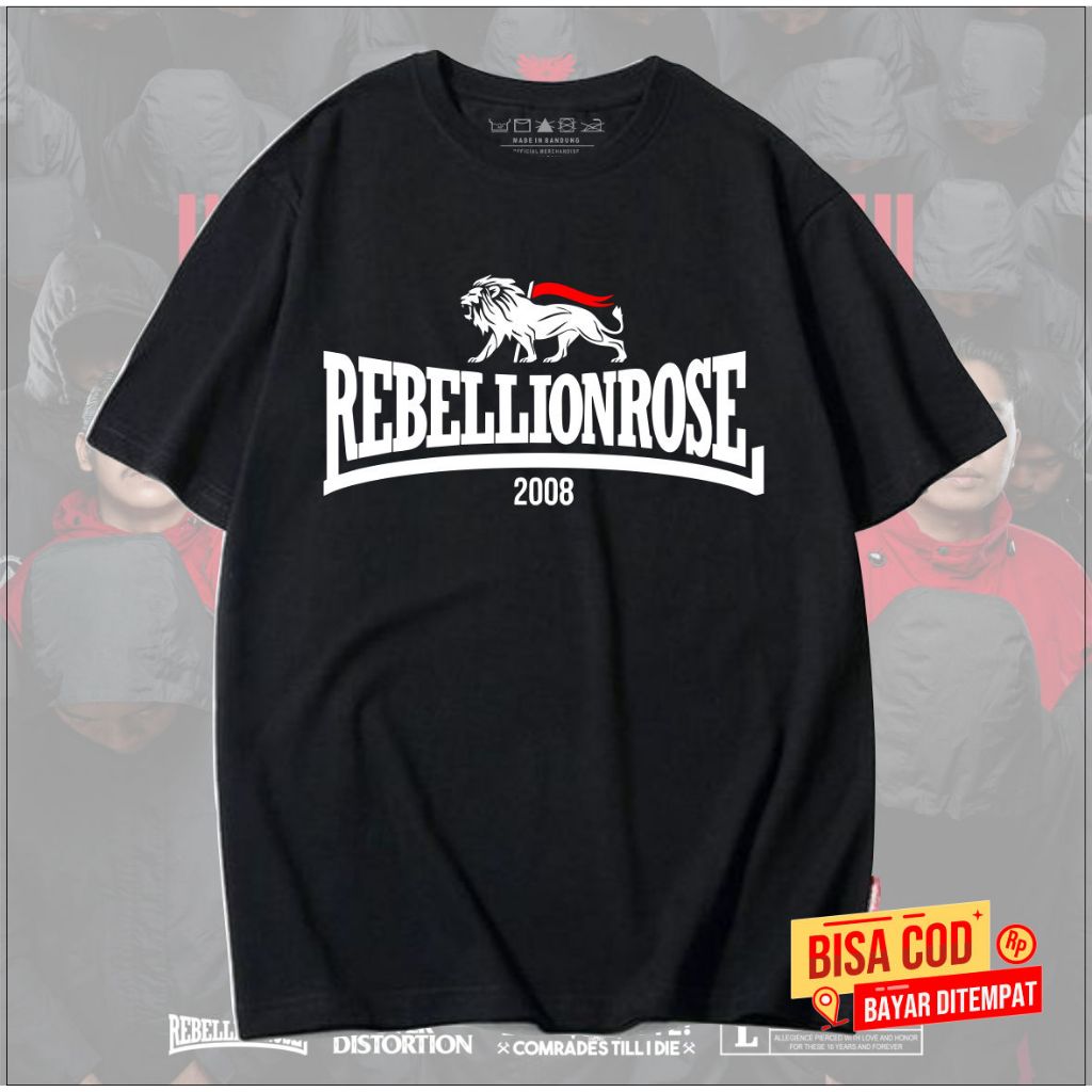 KAOS pendek pria band  REBELLIONROSE original distro - T-Shirt pendek  RebelionRose distro original 
