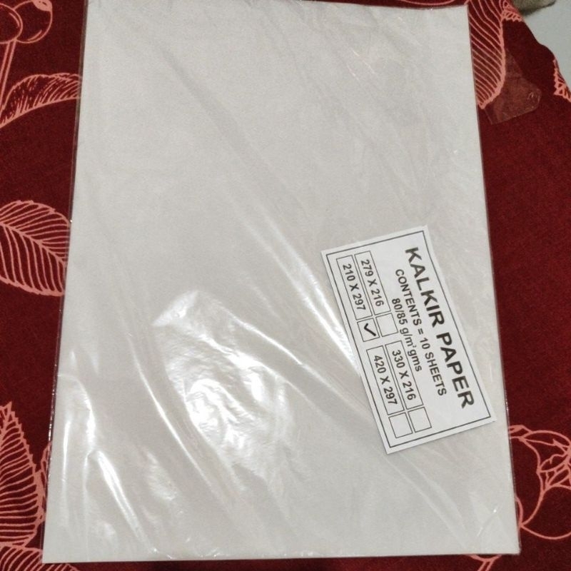 

KALKIR PAPER A4 80 gram (210 x 297) 10 lembar