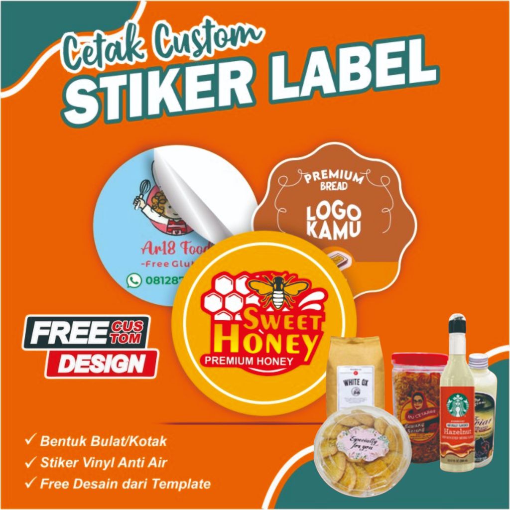 

Cetak Stiker Label Kemasan / Stiker Makanan / Stiker Minuman / Stiker UMKM